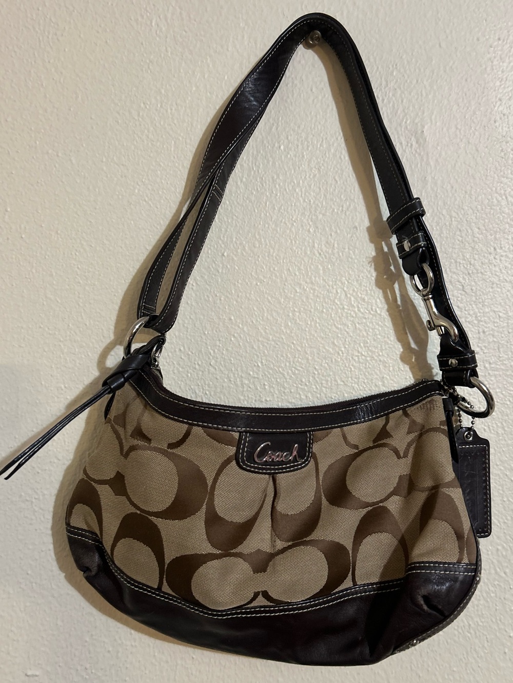 Coach Park Signature C Brown Tan Hobo Soho Duffle Shoulder Purse Y2K